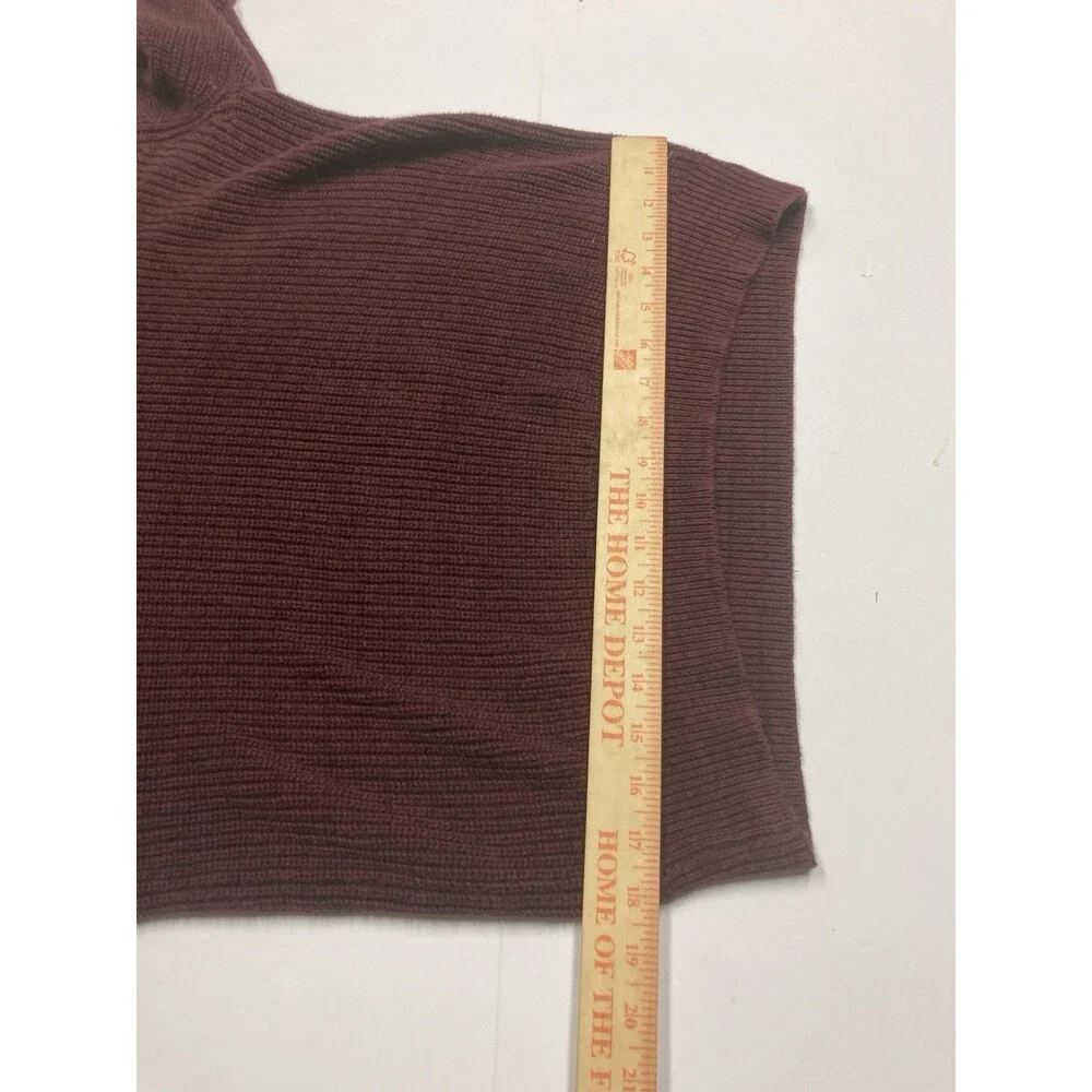 Weatherproof Men's Cotton Ribbed Knit Mock Neck Pullover Sweater Burgundy L